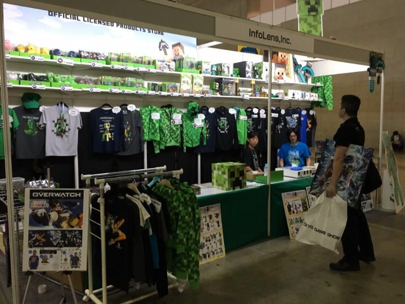 Minecraft and Overwatch merch.